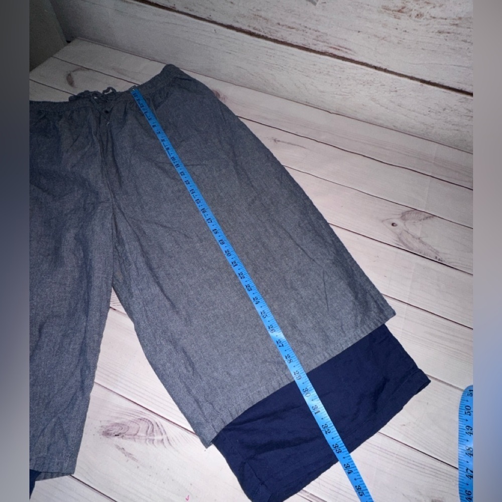 Tamsy 1X Women’s Cotton Wide-Leg Pants with Layered Look School Office Casual - Picture 6 of 7